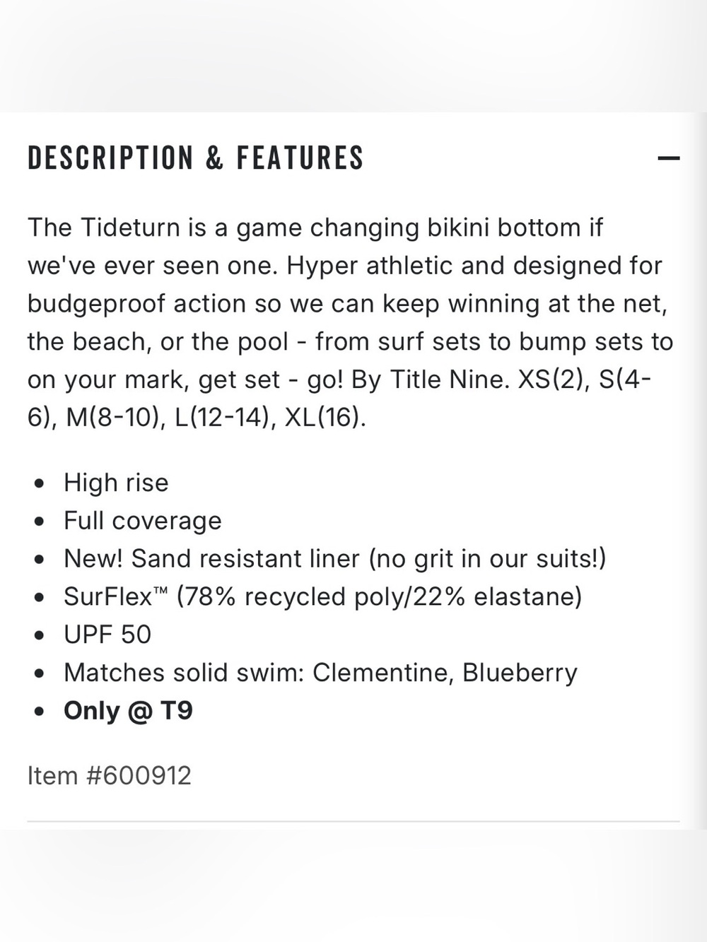 Title Nine Title 9 Tideturn High Waisted Bikini Bottom - NEW - Large Navy Blue - Picture 3 of 8